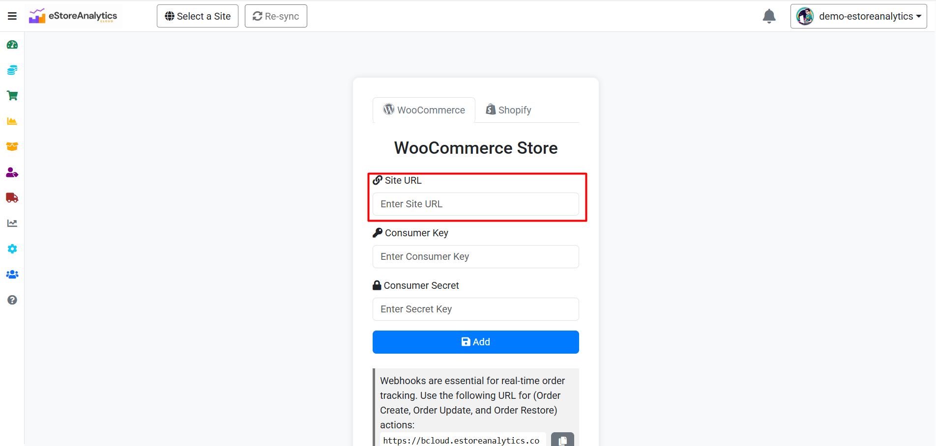 WooCommerce store form